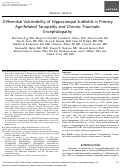 Cover page: Differential Vulnerability of Hippocampal Subfields in Primary Age-Related Tauopathy and Chronic Traumatic Encephalopathy.