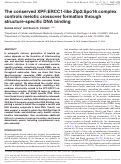 Cover page: The conserved XPF:ERCC1-like Zip2:Spo16 complex controls meiotic crossover formation through structure-specific DNA binding