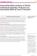 Cover page: ExomeChip-Wide Analysis of 95 626 Individuals Identifies 10 Novel Loci Associated With QT and JT Intervals