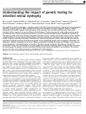 Cover page: Understanding the impact of genetic testing for inherited retinal dystrophy