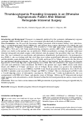 Cover page: Thrombocytopenia Preceding Urosepsis in an Otherwise Asymptomatic Patient After Bilateral Retrograde Intrarenal Surgery