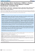 Cover page: Solar Drinking Water Disinfection (SODIS) to Reduce Childhood Diarrhoea in Rural Bolivia: A Cluster-Randomized, Controlled Trial