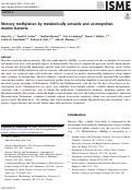 Cover page: Mercury methylation by metabolically versatile and cosmopolitan marine bacteria.