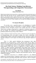 Cover page: Has Scala Naturae Thinking Come Between Neuropsychology and Comparative Neuroscience?