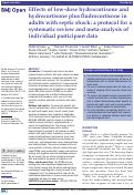 Cover page: Effects of low-dose hydrocortisone and hydrocortisone plus fludrocortisone in adults with septic shock: a protocol for a systematic review and meta-analysis of individual participant data