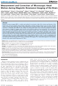 Cover page: Measurement and Correction of Microscopic Head Motion during Magnetic Resonance Imaging of the Brain