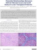 Cover page: Potential Relationships Between NAFLD Fibrosis Score and Graft Status in Liver Transplant Patients