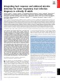 Cover page: Integrating Host Response and Unbiased Microbe Detection for Lower Respiratory Tract Infection Diagnosis in Critically Ill Adults