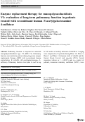 Cover page: Enzyme replacement therapy for mucopolysaccharidosis VI: evaluation of long‐term pulmonary function in patients treated with recombinant human N‐acetylgalactosamine 4‐sulfatase