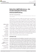 Cover page: Selective IgM Deficiency—An Underestimated Primary Immunodeficiency