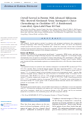 Cover page: Overall Survival in Patients With Advanced Melanoma Who Received Nivolumab Versus Investigator’s Choice Chemotherapy in CheckMate 037: A Randomized, Controlled, Open-Label Phase III Trial