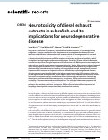 Cover page: Neurotoxicity of diesel exhaust extracts in zebrafish and its implications for neurodegenerative disease