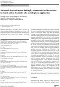 Cover page: Antenatal depression case finding by community health workers in South Africa: feasibility of a mobile phone application