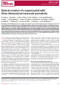 Cover page: Optical creation of a supercrystal with three-dimensional nanoscale periodicity