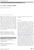 Cover page: Use of EEG to Diagnose ADHD