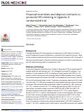 Cover page: Financial incentives and deposit contracts to promote HIV retesting in Uganda: A randomized trial.