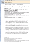 Cover page: Clinical Evidence of Early Acute Lung Injury Often Precedes the Diagnosis of ALI