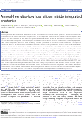 Cover page: Anneal-free ultra-low loss silicon nitride integrated photonics.