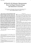 Cover page: ICESat/GLAS Altimetry Measurements: Received Signal Dynamic Range and Saturation Correction.