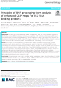 Cover page: Principles of RNA processing from analysis of enhanced CLIP maps for 150 RNA binding proteins