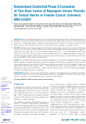 Cover page: Randomized Controlled Phase II Evaluation of Two Dose Levels of Bupropion Versus Placebo for Sexual Desire in Female Cancer Survivors: NRG-CC004