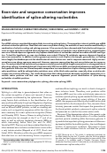 Cover page: Exon size and sequence conservation improves identification of splice-altering nucleotides