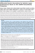 Cover page: Differential Genetic Associations for Systemic Lupus Erythematosus Based on Anti–dsDNA Autoantibody Production