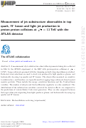 Cover page: Measurement of jet-substructure observables in top quark, W boson and light jet production in proton-proton collisions at s = 13 TeV with the ATLAS detector