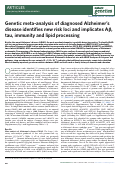 Cover page: Author Correction: Genetic meta-analysis of diagnosed Alzheimer’s disease identifies new risk loci and implicates Aβ, tau, immunity and lipid processing