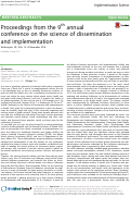 Cover page: Proceedings from the 9th annual conference on the science of dissemination and implementation : Washington, DC, USA. 14-15 December 2016