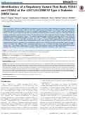 Cover page: Identification of a Regulatory Variant That Binds FOXA1 and FOXA2 at the CDC123/CAMK1D Type 2 Diabetes GWAS Locus