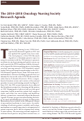 Cover page: The 2014-2018 Oncology Nursing Society Research Agenda.