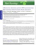 Cover page: Inflorescence abscission protein SlIDL6 promotes low light intensityinduced tomato flower abscission