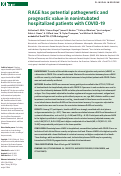 Cover page: RAGE has potential pathogenetic and prognostic value in non-intubated hospitalized patients with COVID-19