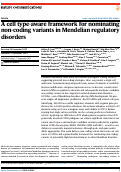 Cover page: A cell type-aware framework for nominating non-coding variants in Mendelian regulatory disorders.