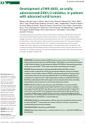 Cover page: Development of MK-8353, an orally administered ERK1/2 inhibitor, in patients with advanced solid tumors