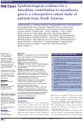 Cover page: Epidemiological evidence for a hereditary contribution to myasthenia gravis: a retrospective cohort study of patients from North America