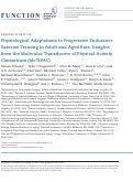 Cover page: Physiological Adaptations to Progressive Endurance Exercise Training in Adult and Aged Rats: Insights from the Molecular Transducers of Physical Activity Consortium (MoTrPAC)