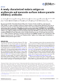 Cover page: A newly characterized malaria antigen on erythrocyte and merozoite surfaces induces parasite inhibitory antibodies