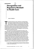 Cover page: Deregulation and Regulatory Backlash in Health Care