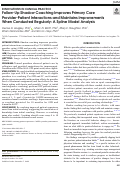 Cover page: Follow-Up Shadow Coaching Improves Primary Care Provider-Patient Interactions and Maintains Improvements When Conducted Regularly: A Spline Model Analysis.