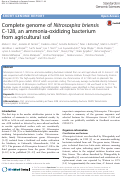 Cover page: Complete genome of Nitrosospira briensis C-128, an ammonia-oxidizing bacterium from agricultural soil