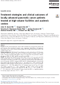 Cover page: Treatment strategies and clinical outcomes of locally advanced pancreatic cancer patients treated at high-volume facilities and academic centers