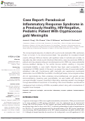 Cover page: Case Report: Paradoxical Inflammatory Response Syndrome in a Previously Healthy, HIV-Negative, Pediatric Patient With <i>Cryptococcus gatii</i> Meningitis.