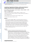 Cover page: Leadership, Organizational Climate, and Perceived Burden of Evidence-Based Practice in Mental Health Services