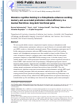 Cover page: Intensive cognitive training in schizophrenia enhances working memory and associated prefrontal cortical efficiency in a manner that drives long-term functional gains