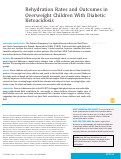 Cover page: Rehydration Rates and Outcomes in Overweight Children With Diabetic Ketoacidosis.