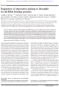 Cover page: Regulation of alternative splicing in Drosophila by 56 RNA binding proteins