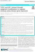 Cover page: TCF21 and AP-1 interact through epigenetic modifications to regulate coronary artery disease gene expression