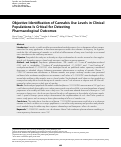 Cover page: Objective Identification of Cannabis Use Levels in Clinical Populations Is Critical for Detecting Pharmacological Outcomes